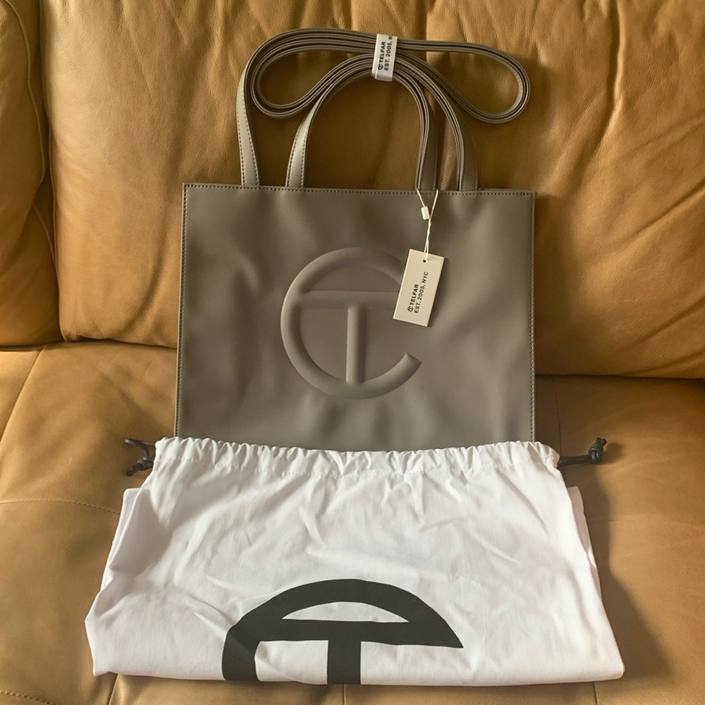 Telfar Medium Grey Shopping Bag